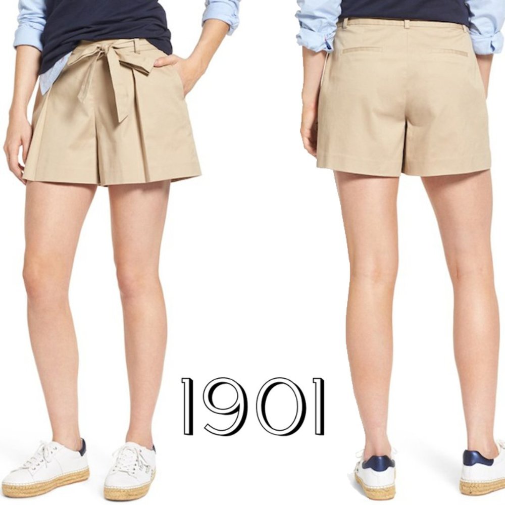1901 Pleated Twill Bow Front Shorts 16